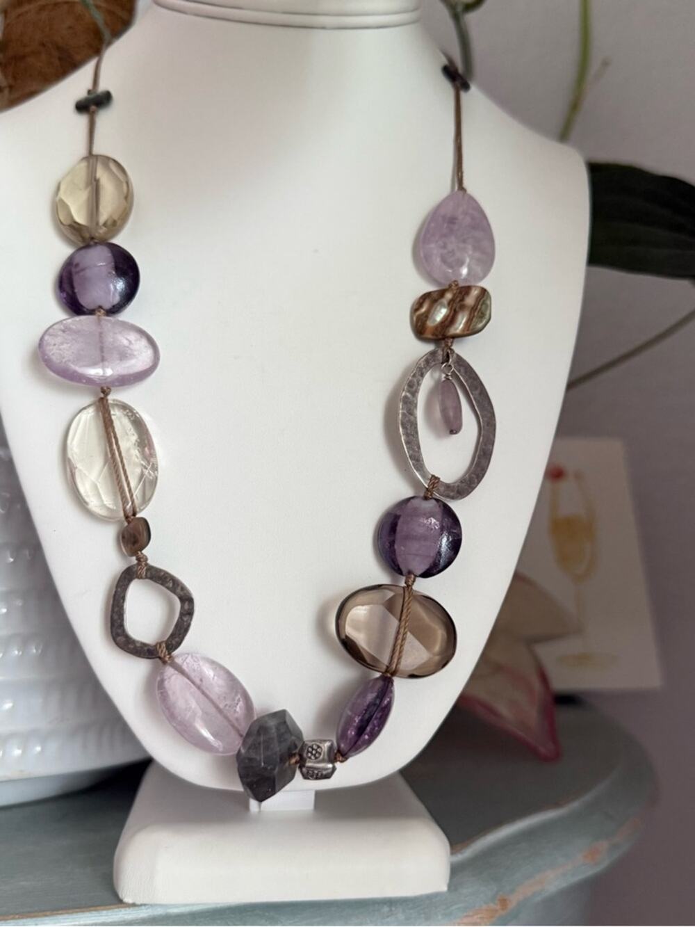 Silpada 925 Sterling Silver Amethyst Quartz Beaded Necklace